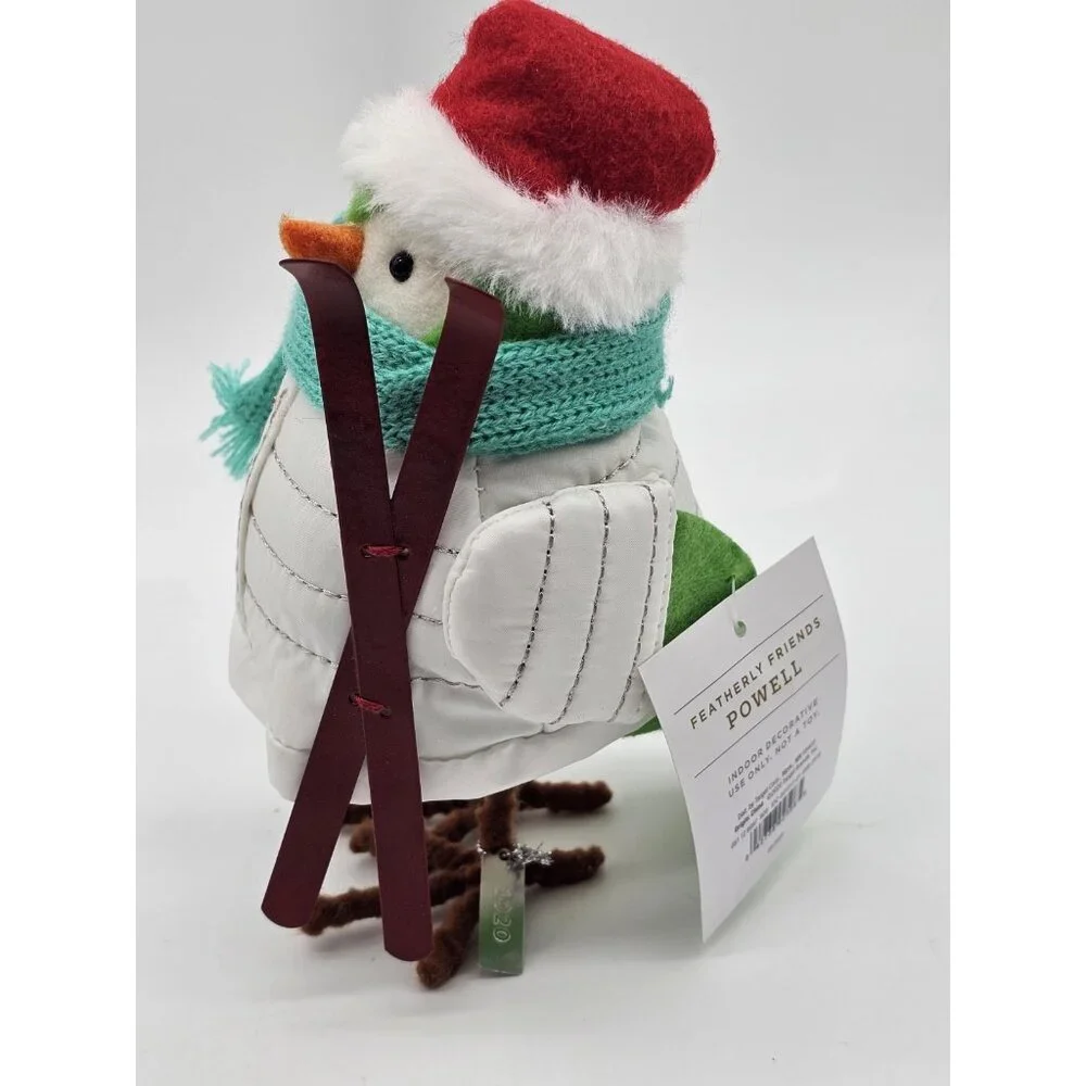 Wondershop Featherly Friends Powell 2020 Christmas Bird Winter Ski Figurine